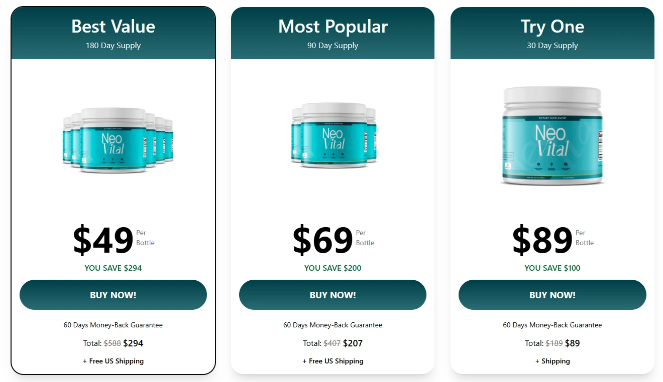 Buy Neo Vital  Blood Sugar Support Supplement Official Pricing Packages